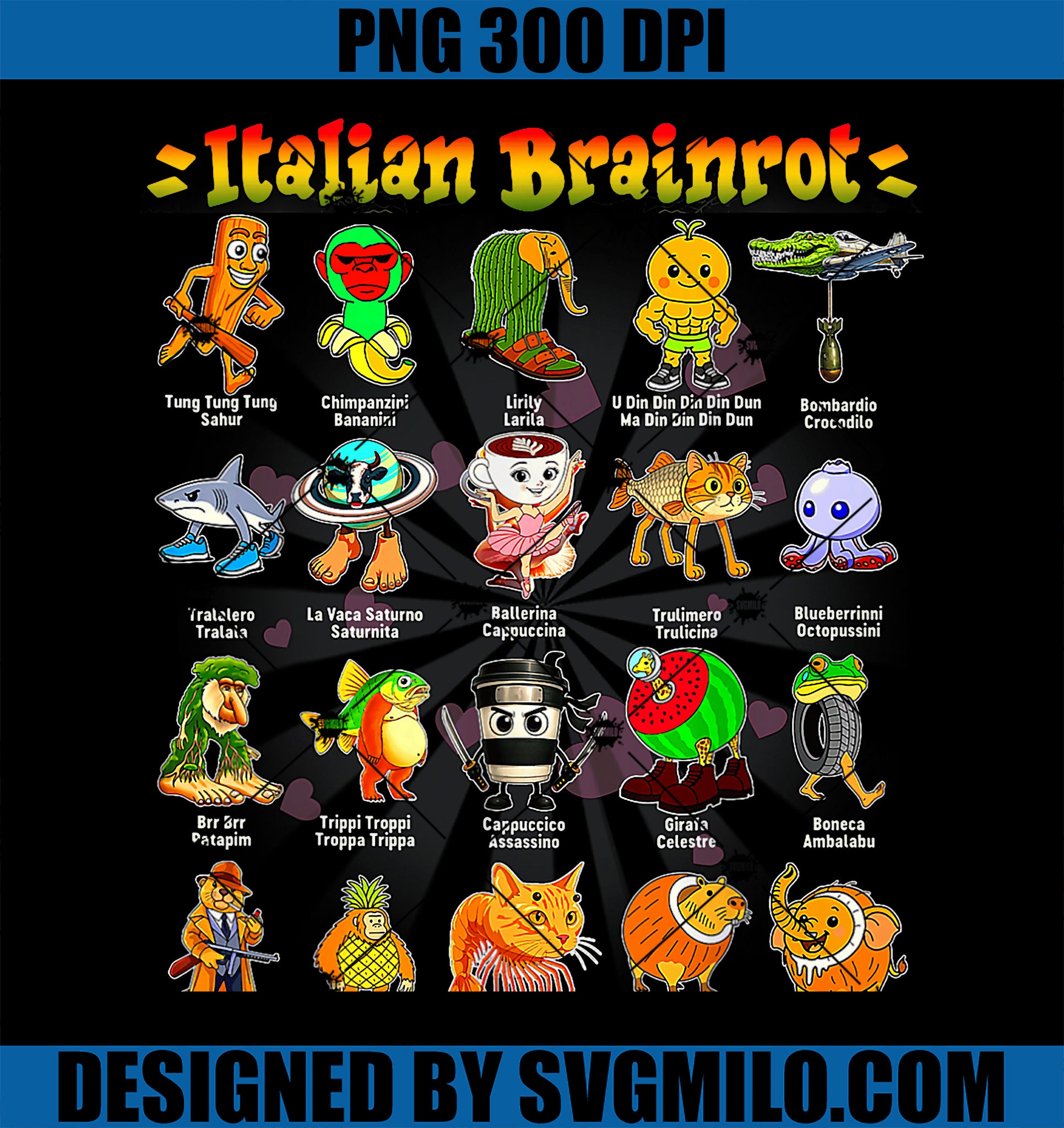 Italian Brain Rot Italian Brainrot PNG, Funny Memes PNG