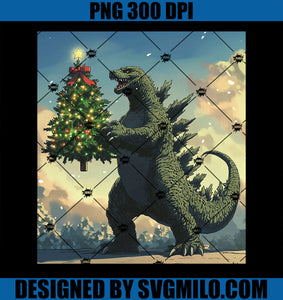 Japanese Monster Kaiju Carrying Christmas Tree PNG