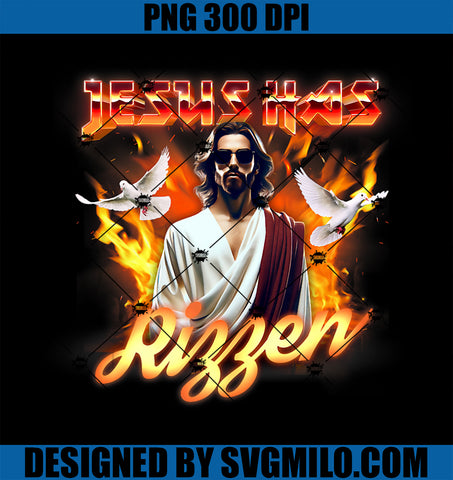 Jesus Has Rizzen Rock Christian PNG