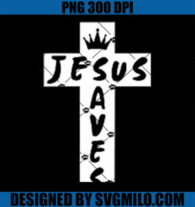 Jesus Saves Cross Minimalist Religious PNG