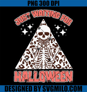 Just Waiting For Halloween Skeleton PNG, Skeleton Leopard Halloween PNG