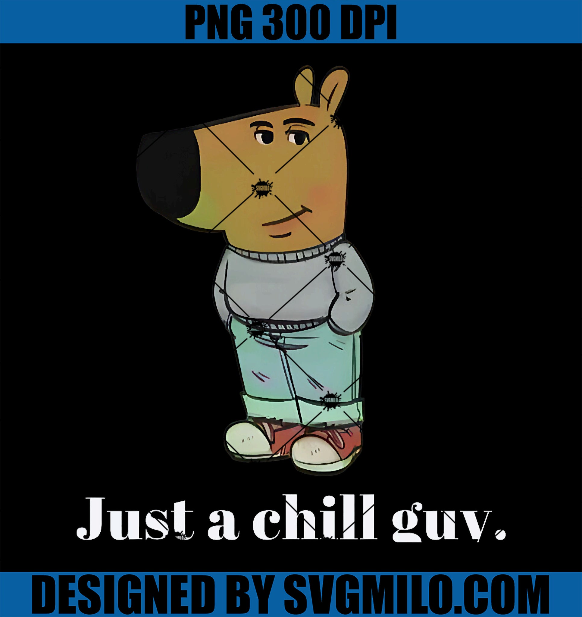 Just A Chill Guy Dog PNG, Funny Chill Guy Meme PNG