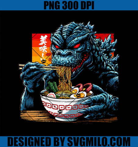 Kaiju Eating Ramen Japanese Monster PNG