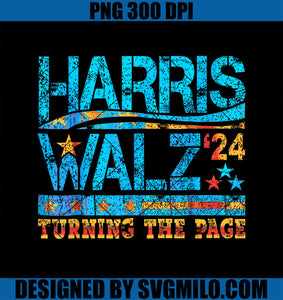 Kamala Harris Tim Waltz Turning The Page Harris Waltz 2024 PNG