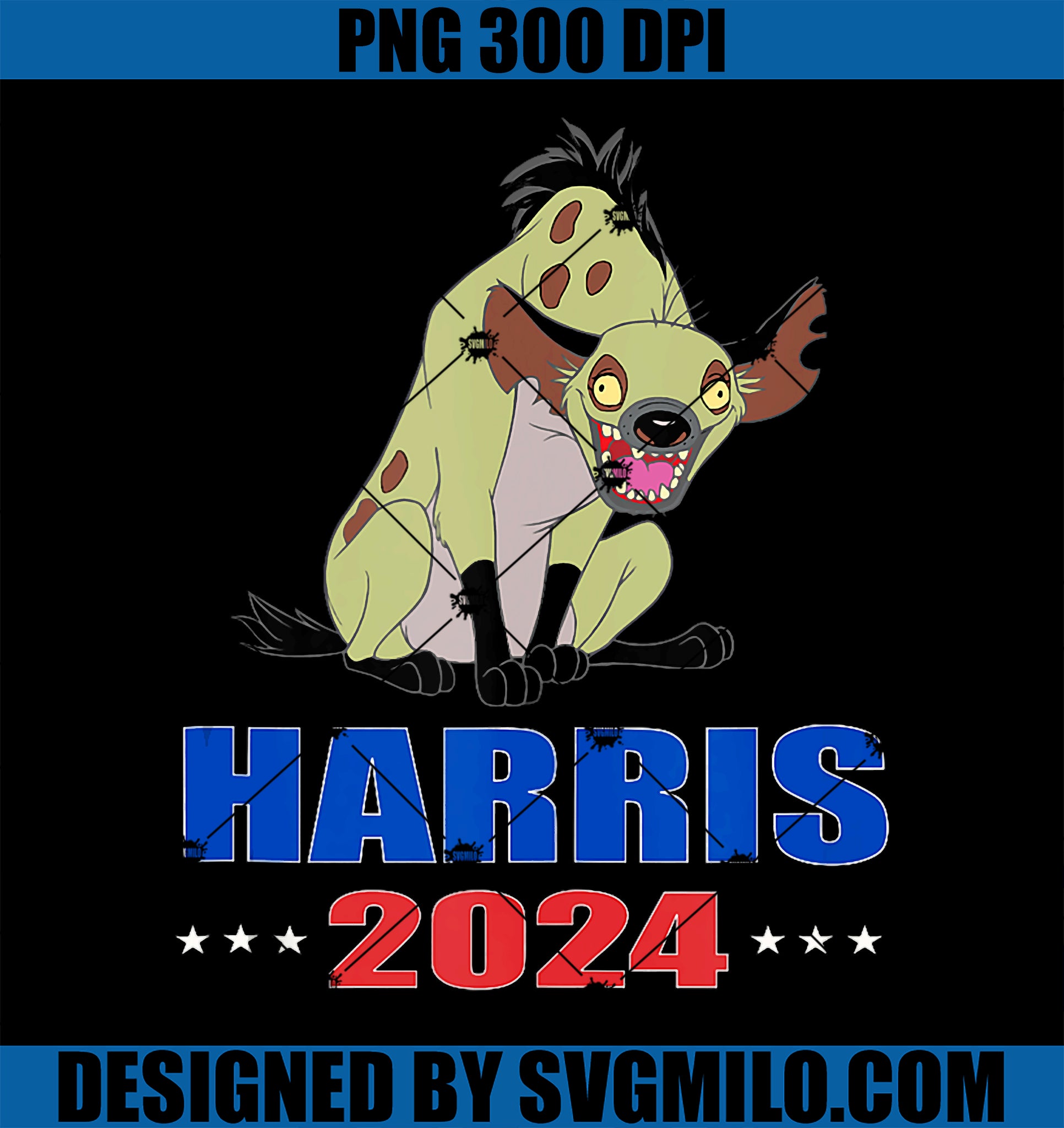 Kamala Harris 2024 Funny Hyena PNG