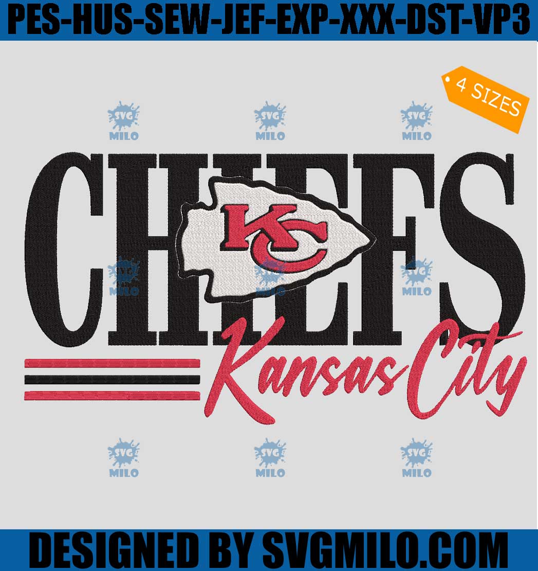 Kansas City Chiefs NFL Embroidery Design, Kansas City Football Embroidery Design