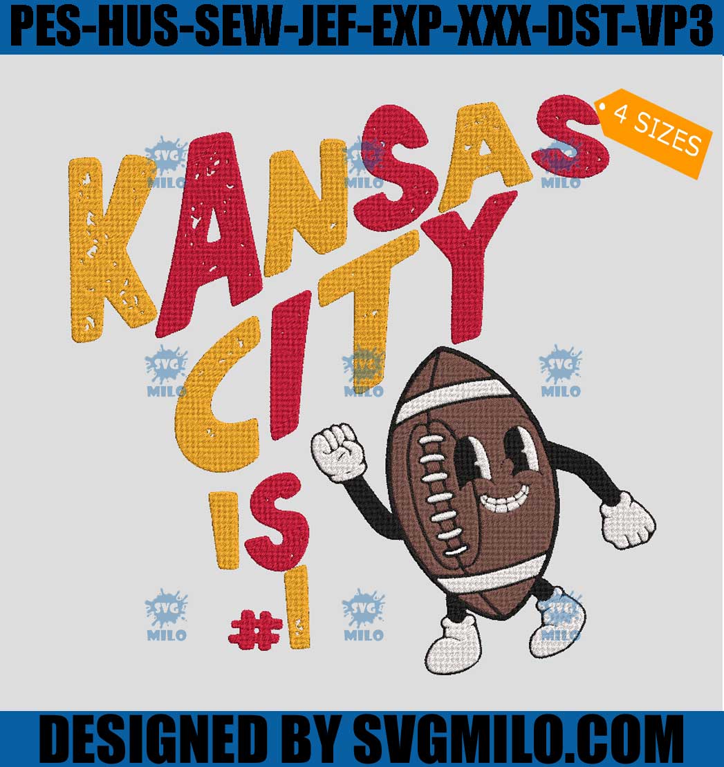 Kansas City Is One Football Embroidery Design, Kansas City Embroidery Design