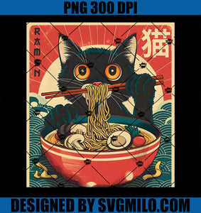 Kawaii Cat Anime Gifts Cat Ramen Graphic Tee Japanese Funny PNG