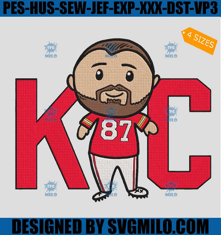 Kelce Embroidery Design, Kansas KC Football Embroidery Design