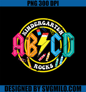 Kindergarten Rocks PNG, ABCD Back To School Teachers PNG