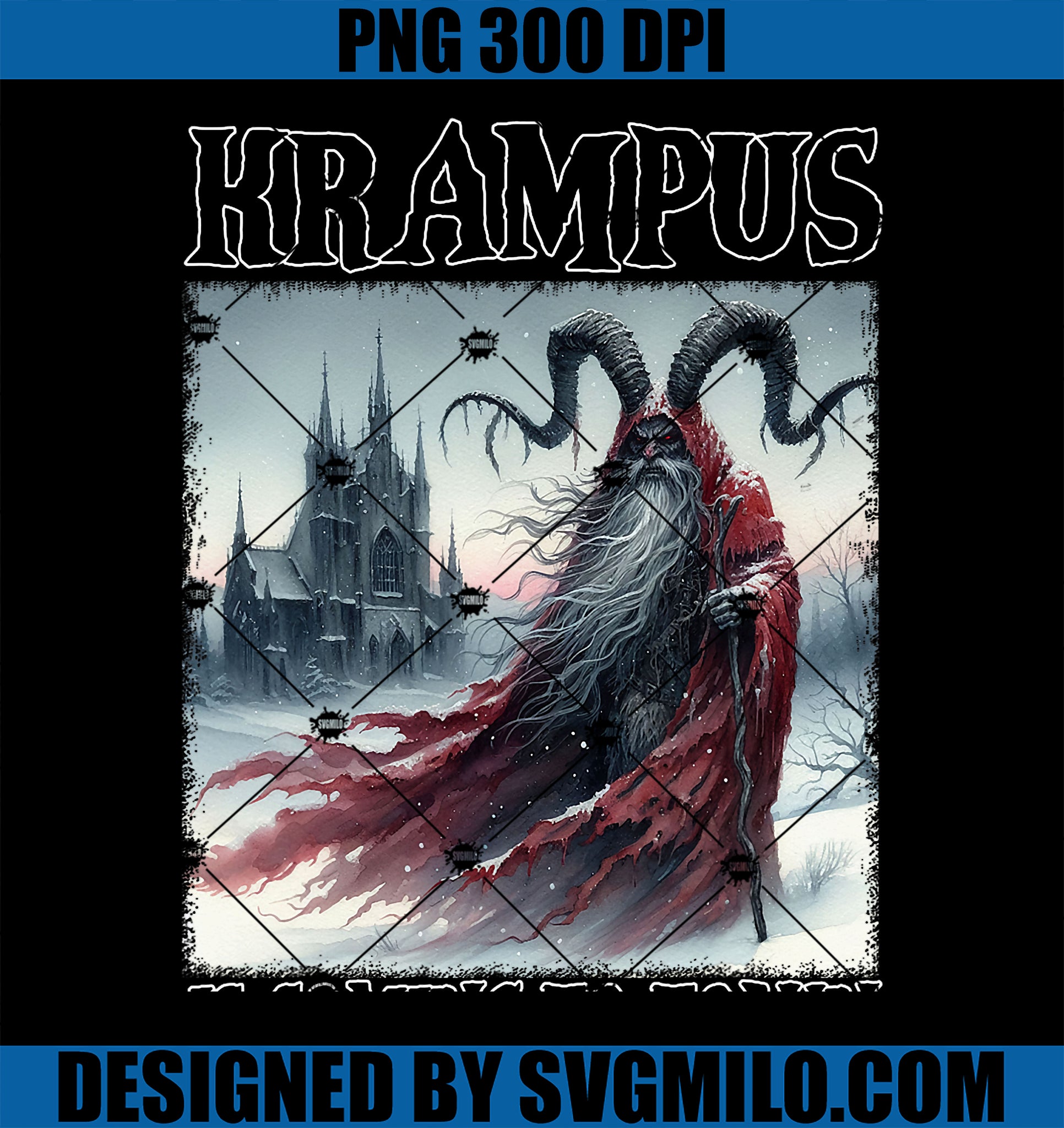 Krampus Is Coming To Town Christmas Horror Holiday Xmas PNG