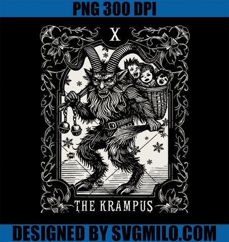 Krampus Tarot Card PNG, Christmas Season Evil PNG