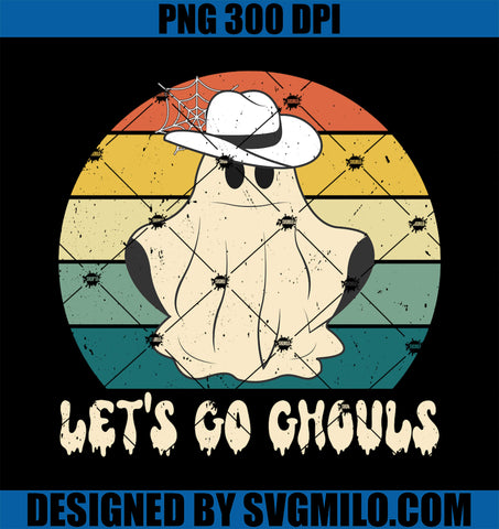 Let's Go Ghouls Halloween PNG, Ghost Costume Retro Groovy PNG