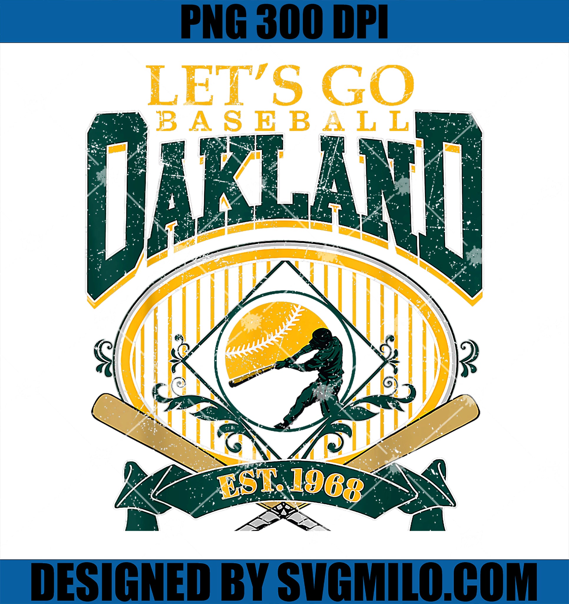 Let_s Go Baseball Oakland Retro PNG