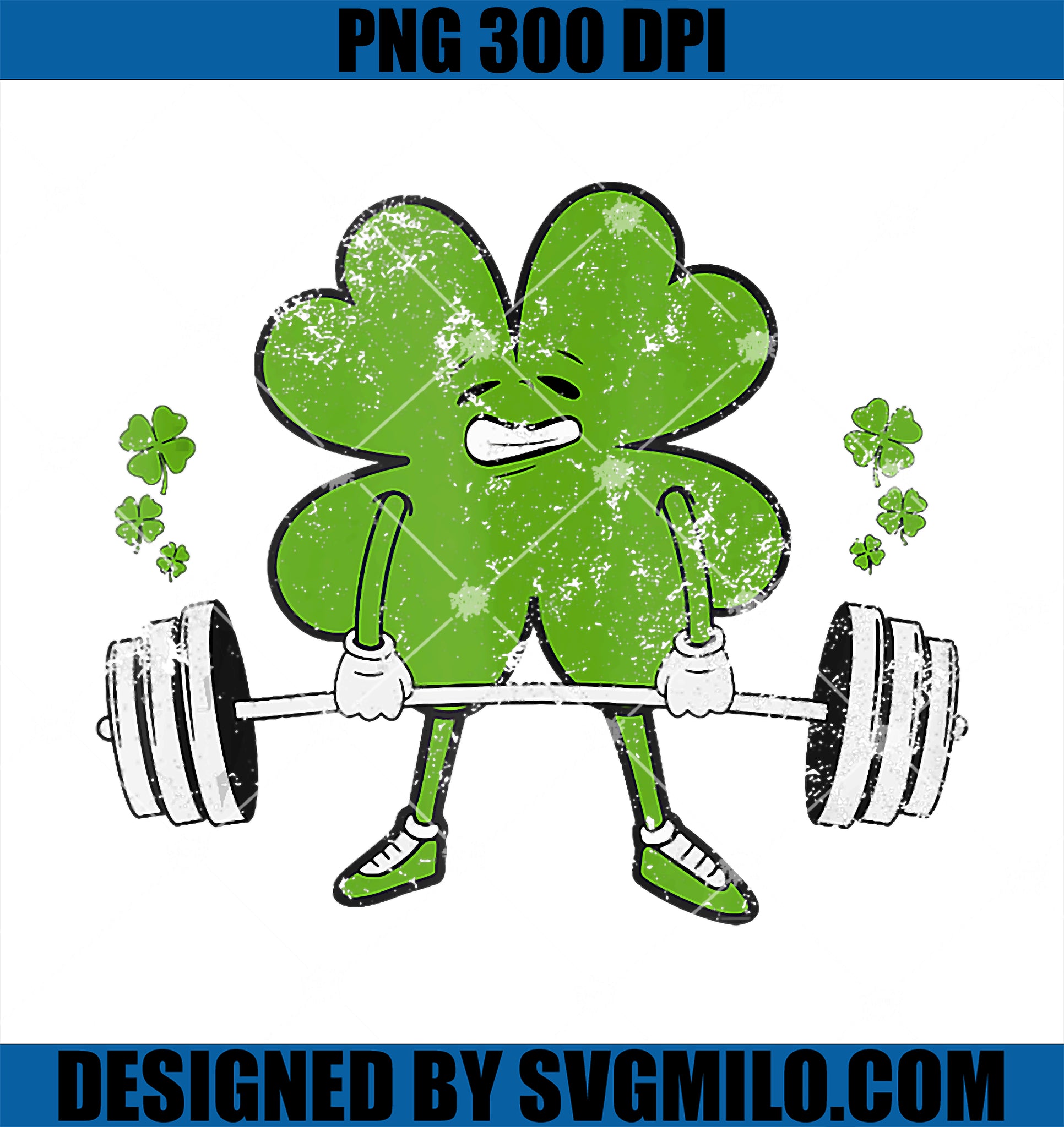Lifting Shamrock PNG, St Patricks Day Fitness Gym Workout PNG