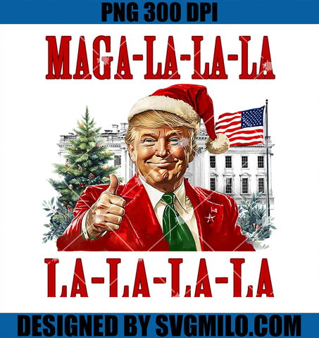 MAGA LA LA LA Donald Trump POTUS 47 Ugly Christmas PNG