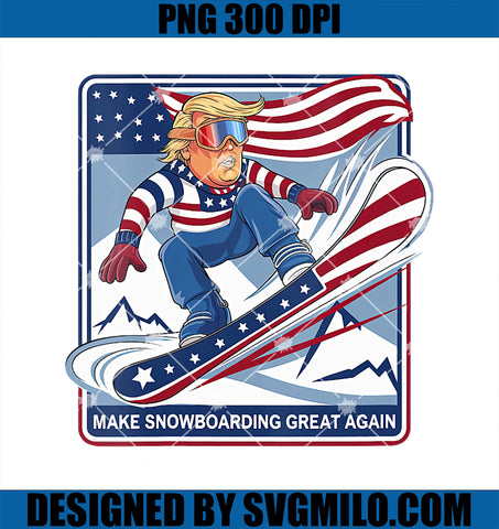 Make Snowboarding Great Again Donald Trump PNG, Funny Ski PNG