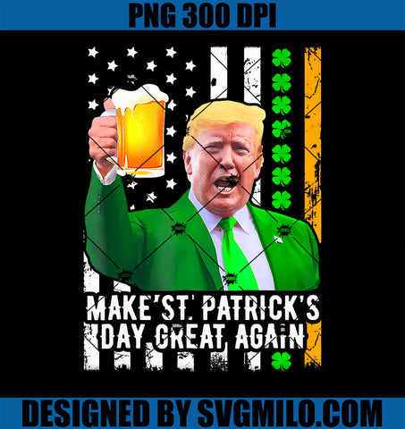 Make St Patrick's Day Great Again PNG, Funny Trump PNG