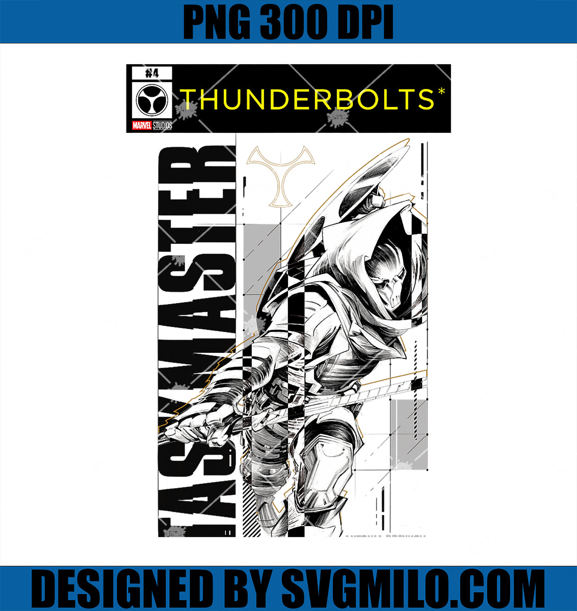 MarvelStudiosThunderboltsTaskmasterPNG_B_WComicCover4PNGcopy_1200x1200 ...