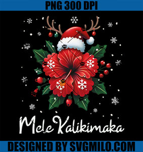 Mele Kalikimaka Aloha Tropical Hibiscus Hawaiian Christmas PNG