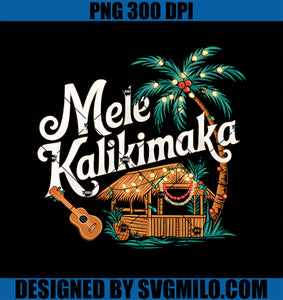 Mele Kalikimaka Merry Christmas Holiday Fun Hawaiian Island PNG