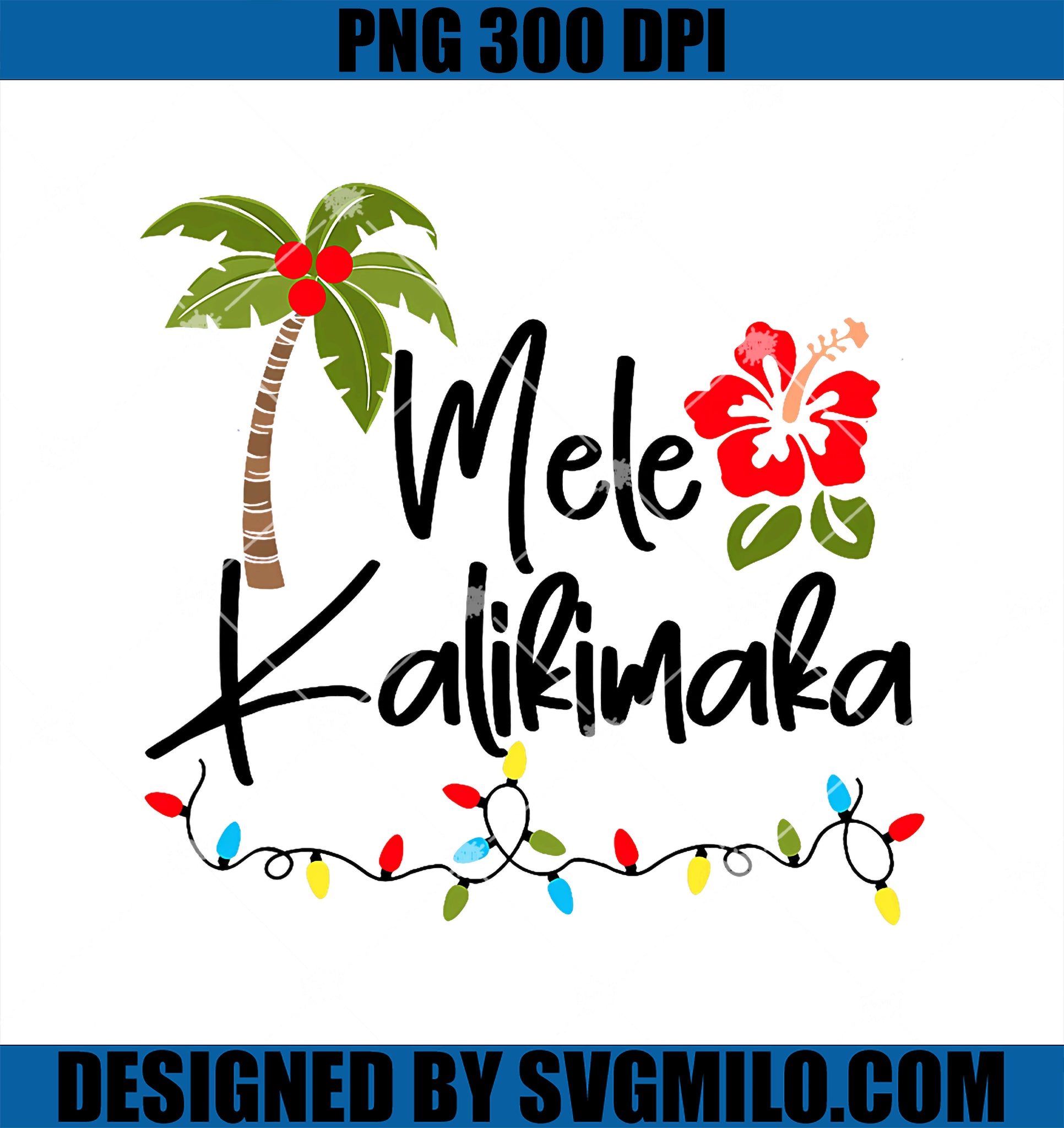 Mele Kalikimaka Tropical Christmas Hawaiian Xmas PNG