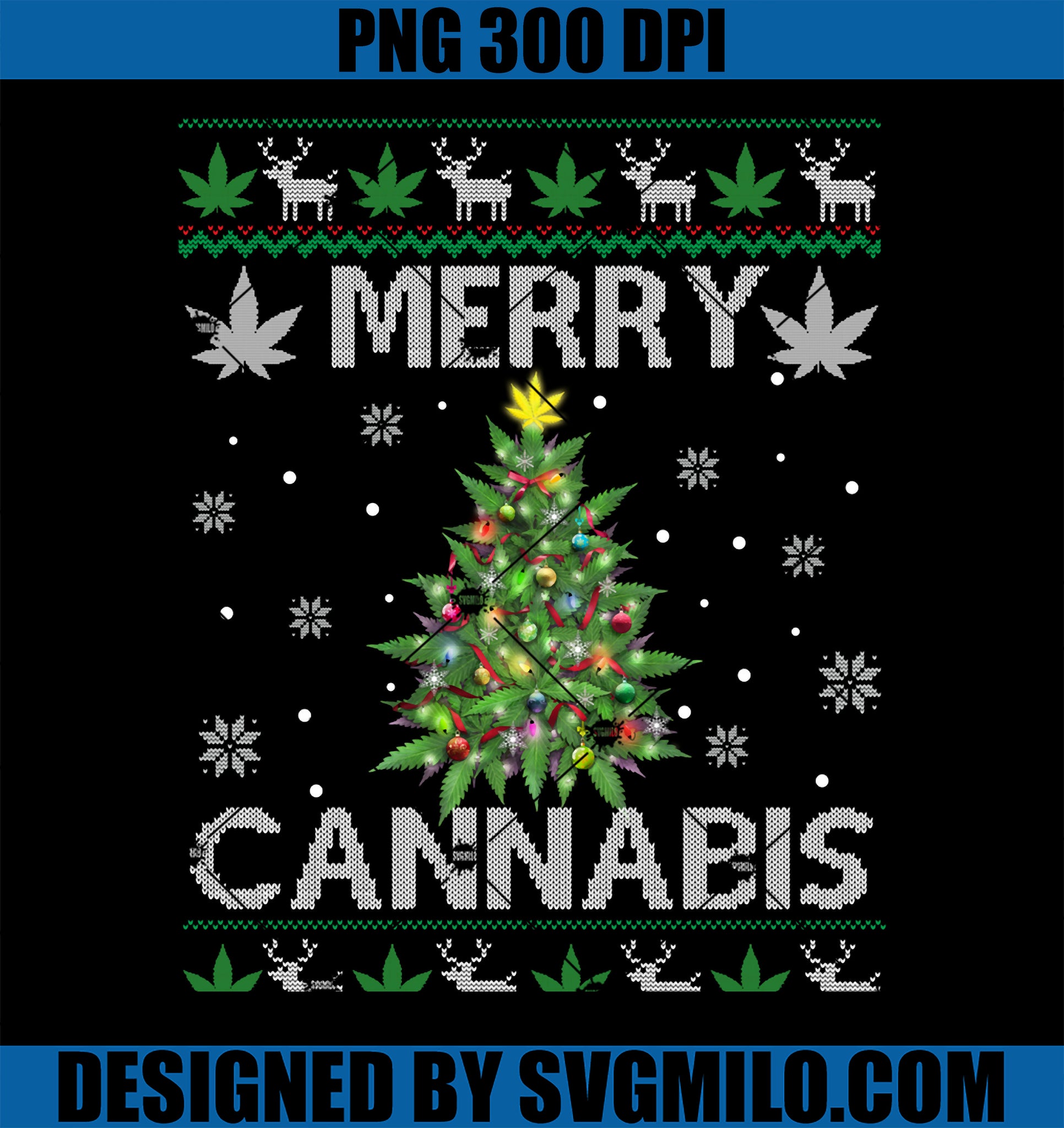 Merry Cannabis PNG, Marijuana Ugly Christmas Santa Cannabis