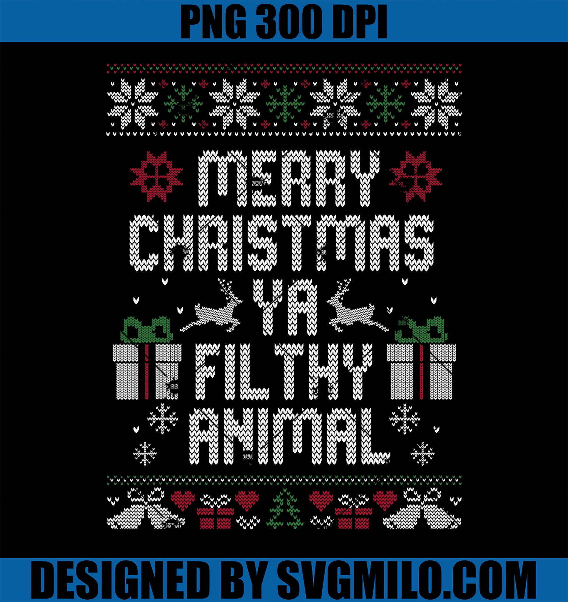 Merry Christmas Animal Funny Filthy Ya PNG