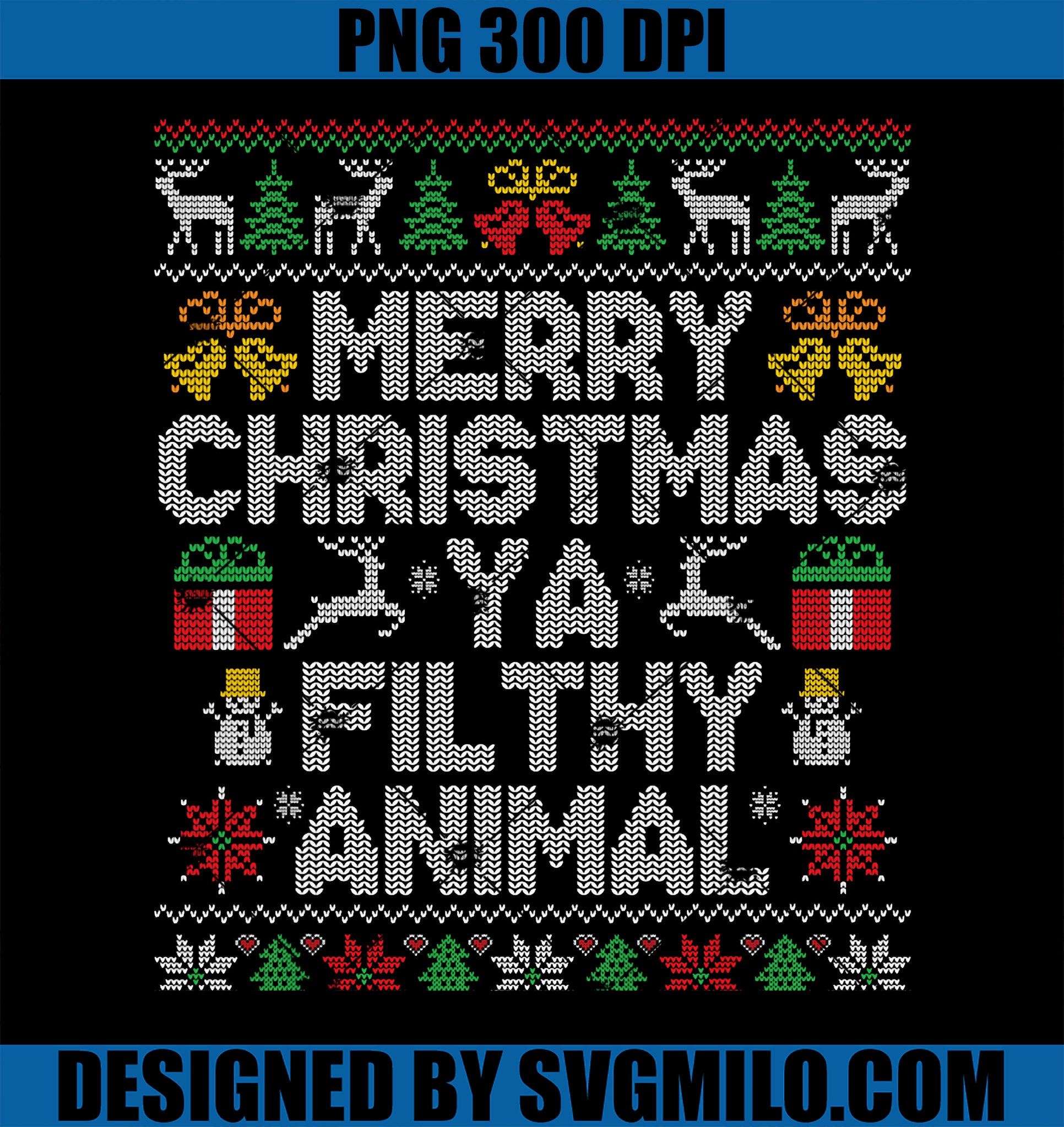 Merry Christmas Animal PNG, Funny Filthy Ya PNG