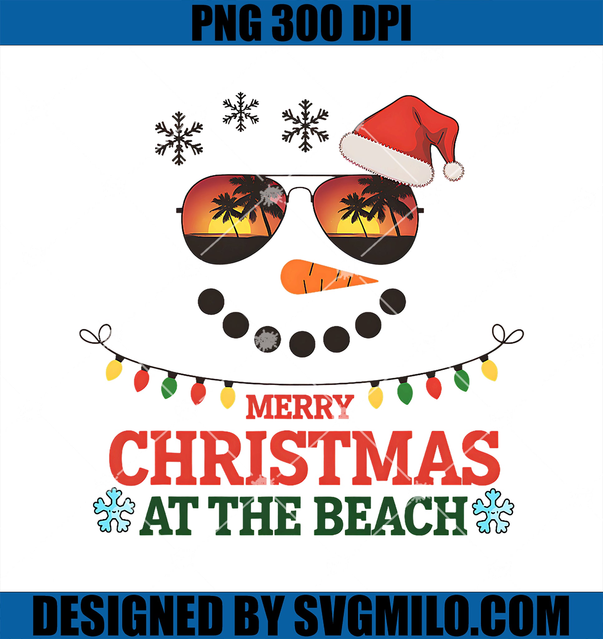 Merry Christmas At The Beach Tropical Hawaii Snowman Beach PNG