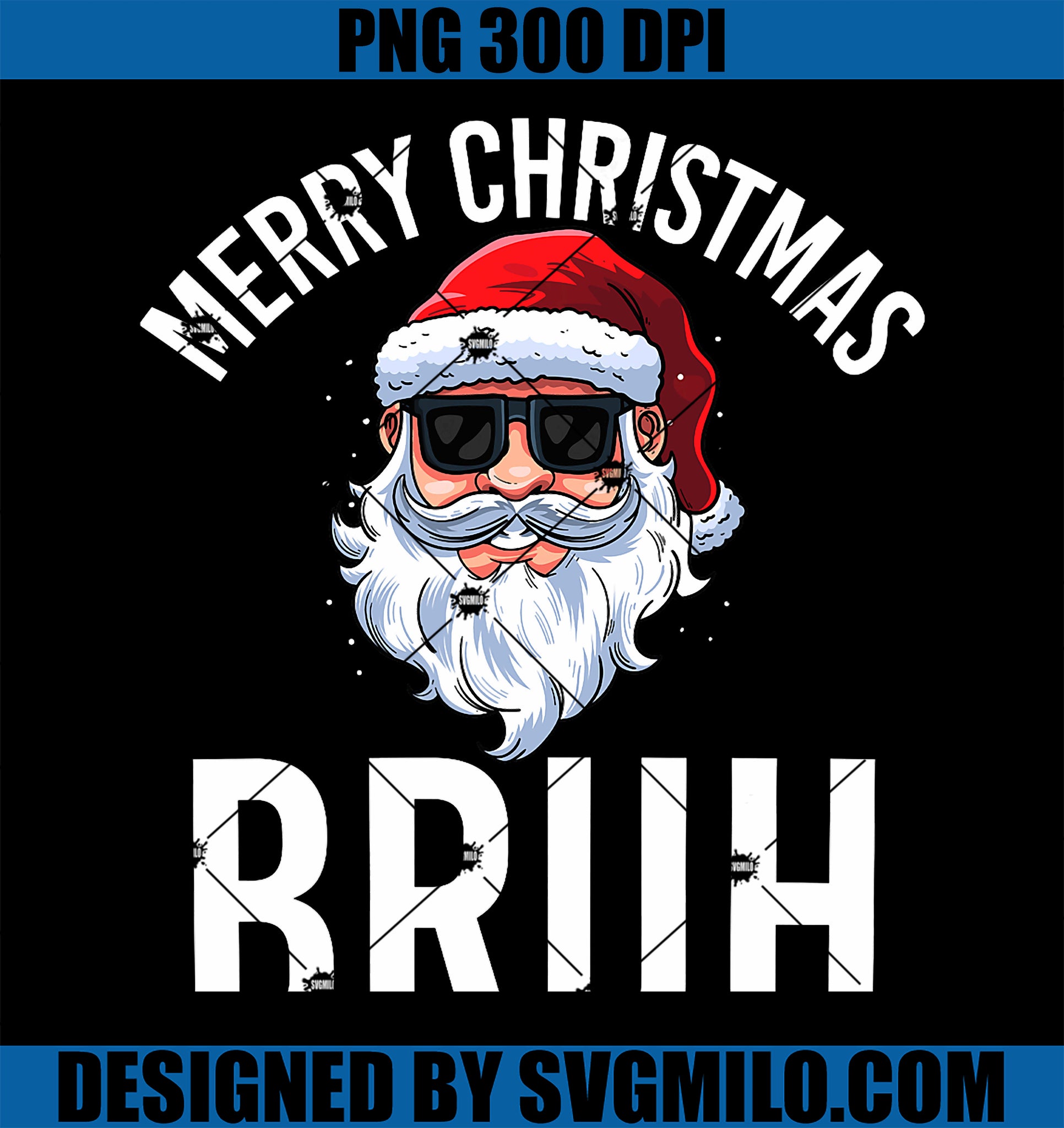 Merry Christmas Bruh PNG, Funny Santa Claus Retro PNG