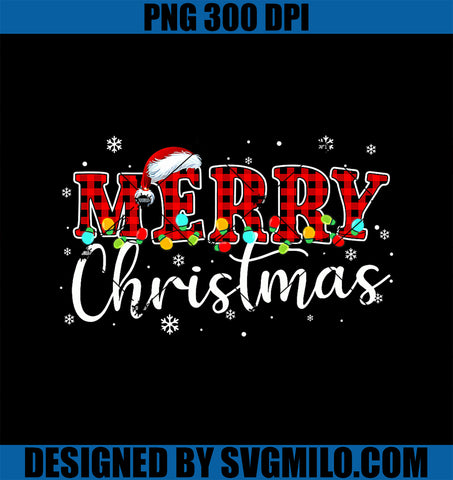 Merry Christmas Buffalo Plaid Red Santa Family Xmas PNG