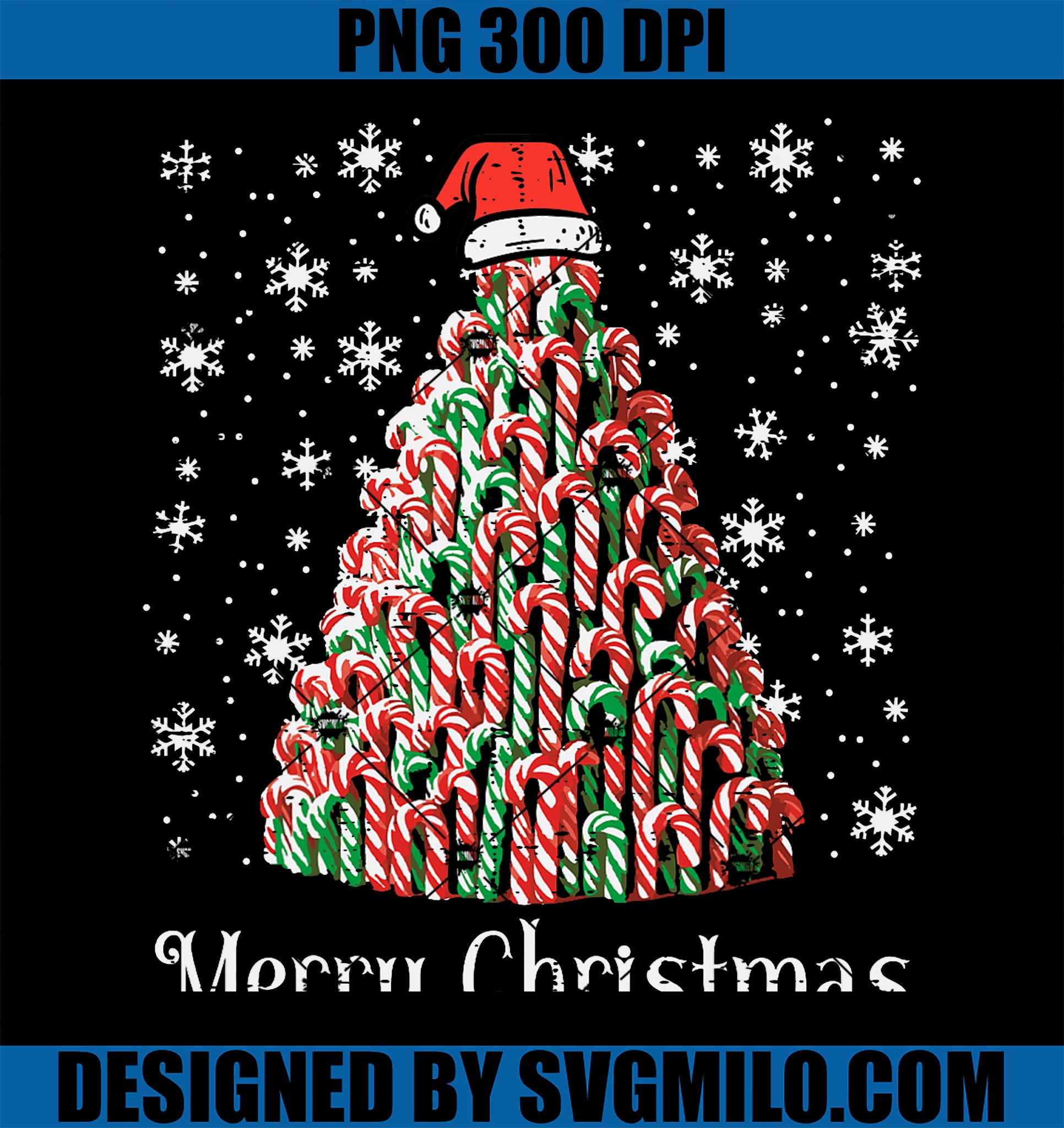 Merry Christmas Candy Cane Tree Xmas PNG