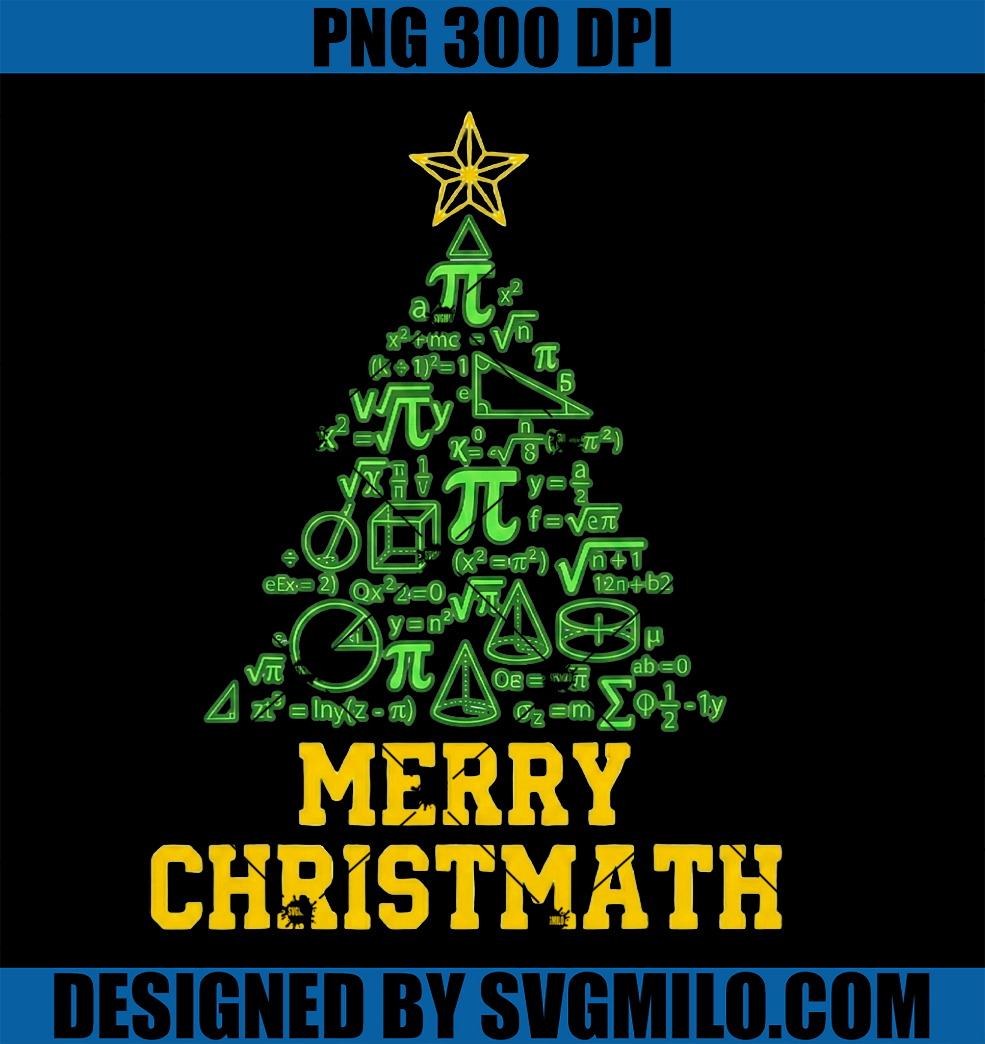 Merry Christmath Math Tree PNG, Teacher Algebra Calculus Geometry PNG