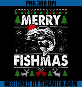 Merry Fishmas PNG, Fisherman Fishing Ugly Christmas PNG