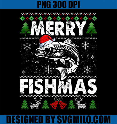 Merry Fishmas PNG, Fisherman Fishing Ugly Christmas PNG