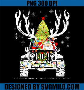 Merry Jeepmas Ugly Light Reindeer Christmas PNG