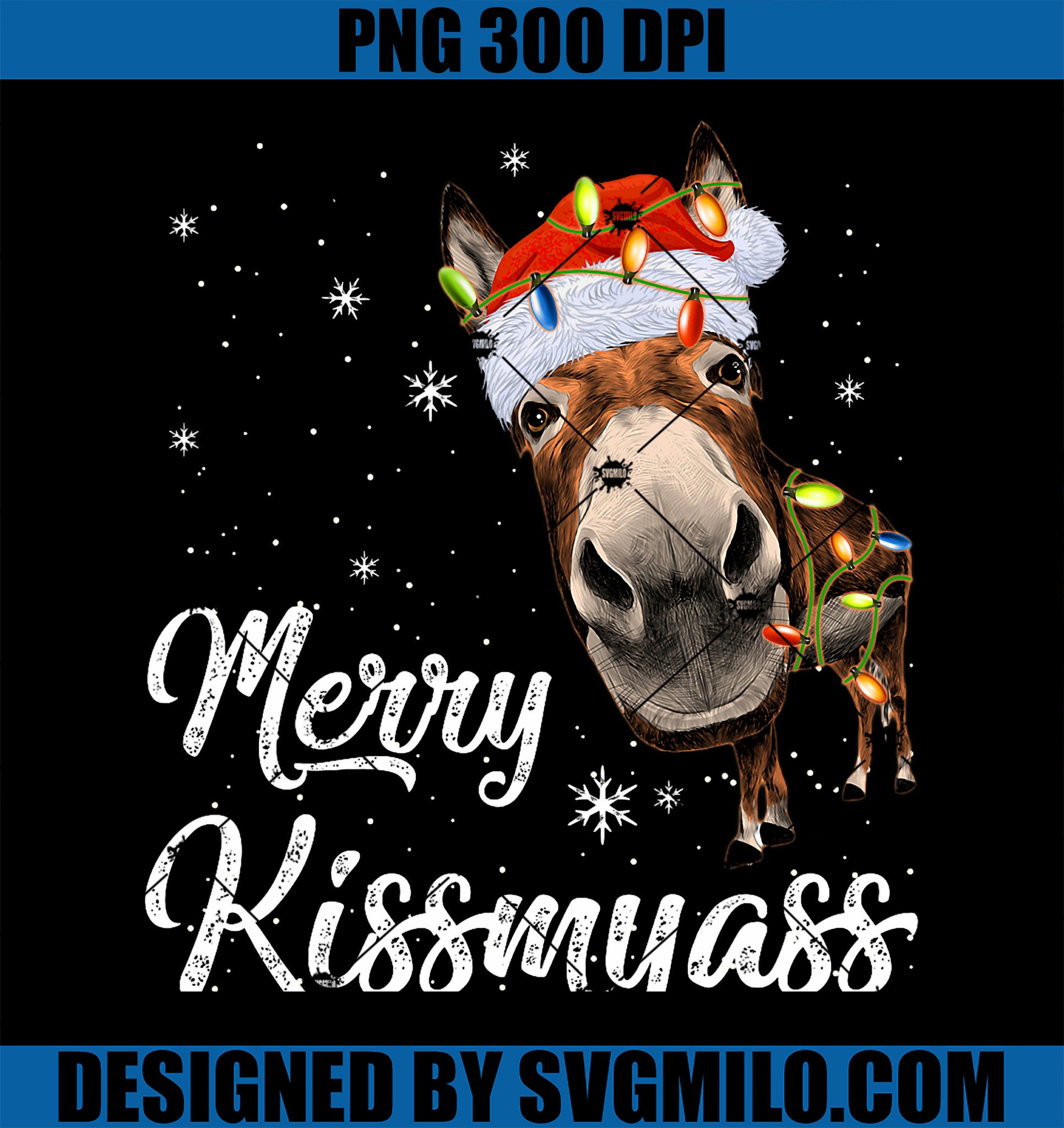 Merry Kissmyass Donkey Sarcastic Xmas PNG