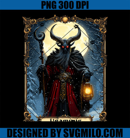 Merry Krampus Tarot Card Christmas Horror PNG