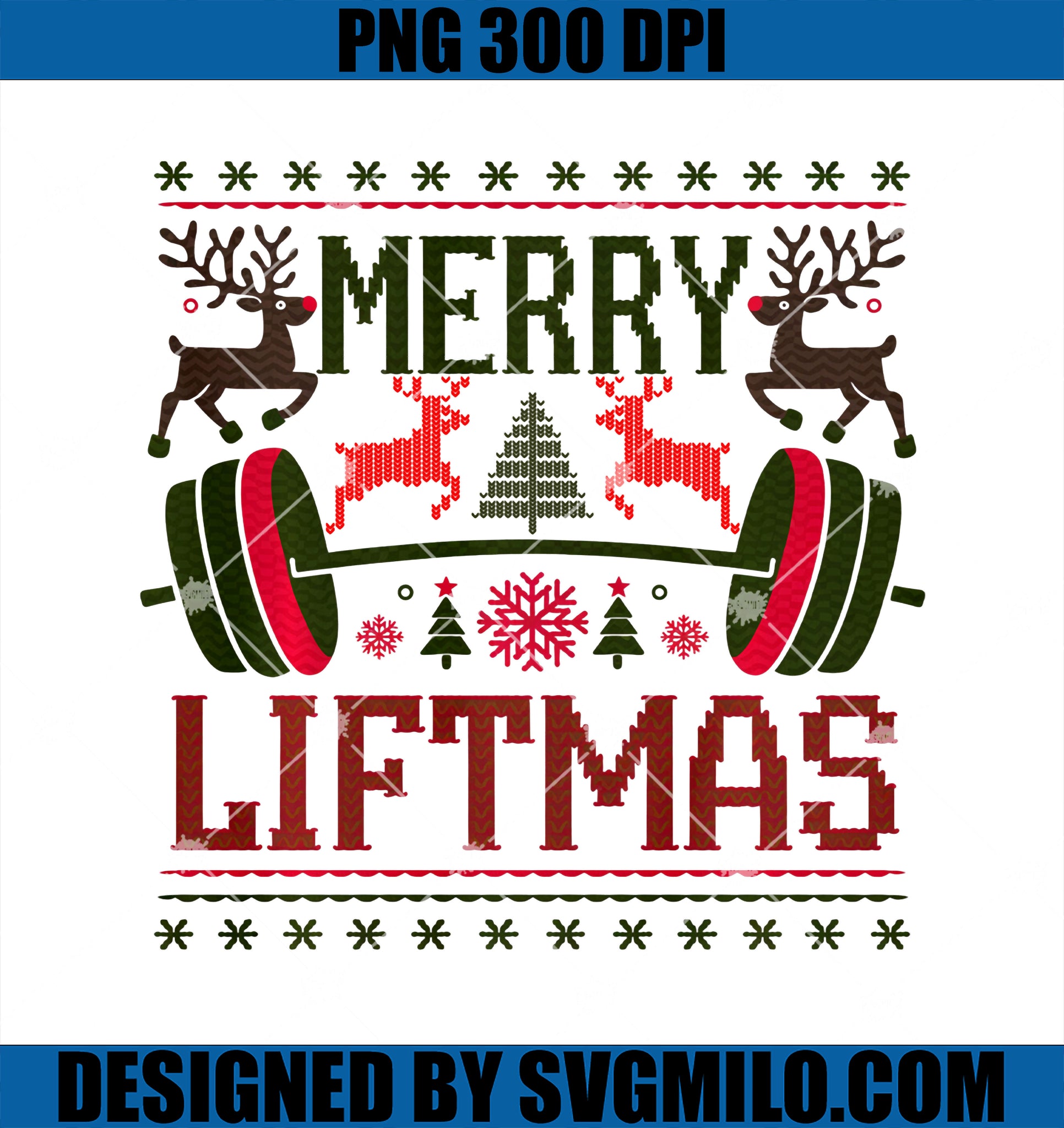 Merry Liftmas Weightlifter Fitness PNG