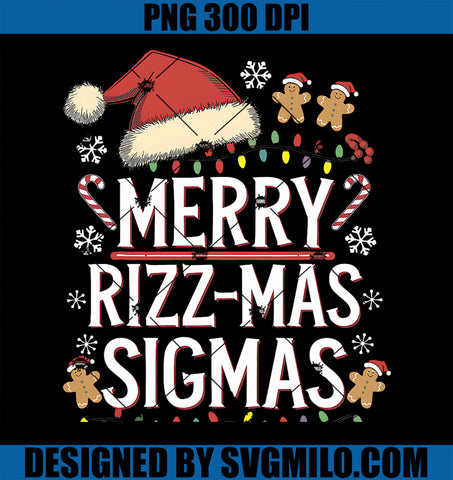 Merry Rizz Mas Sigmas Funny Gen Alpha X-Mas Santa Christmas PNG