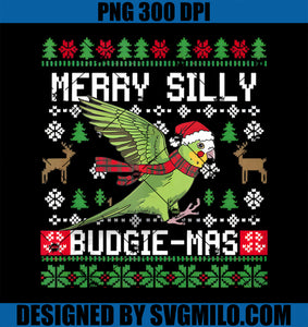 Merry Silly Budgie Mas Funny Parakeet Lover Ugly Christmas PNG