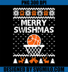 Merry Swishmas X-Mas Basketball Ugly Christmas PNG