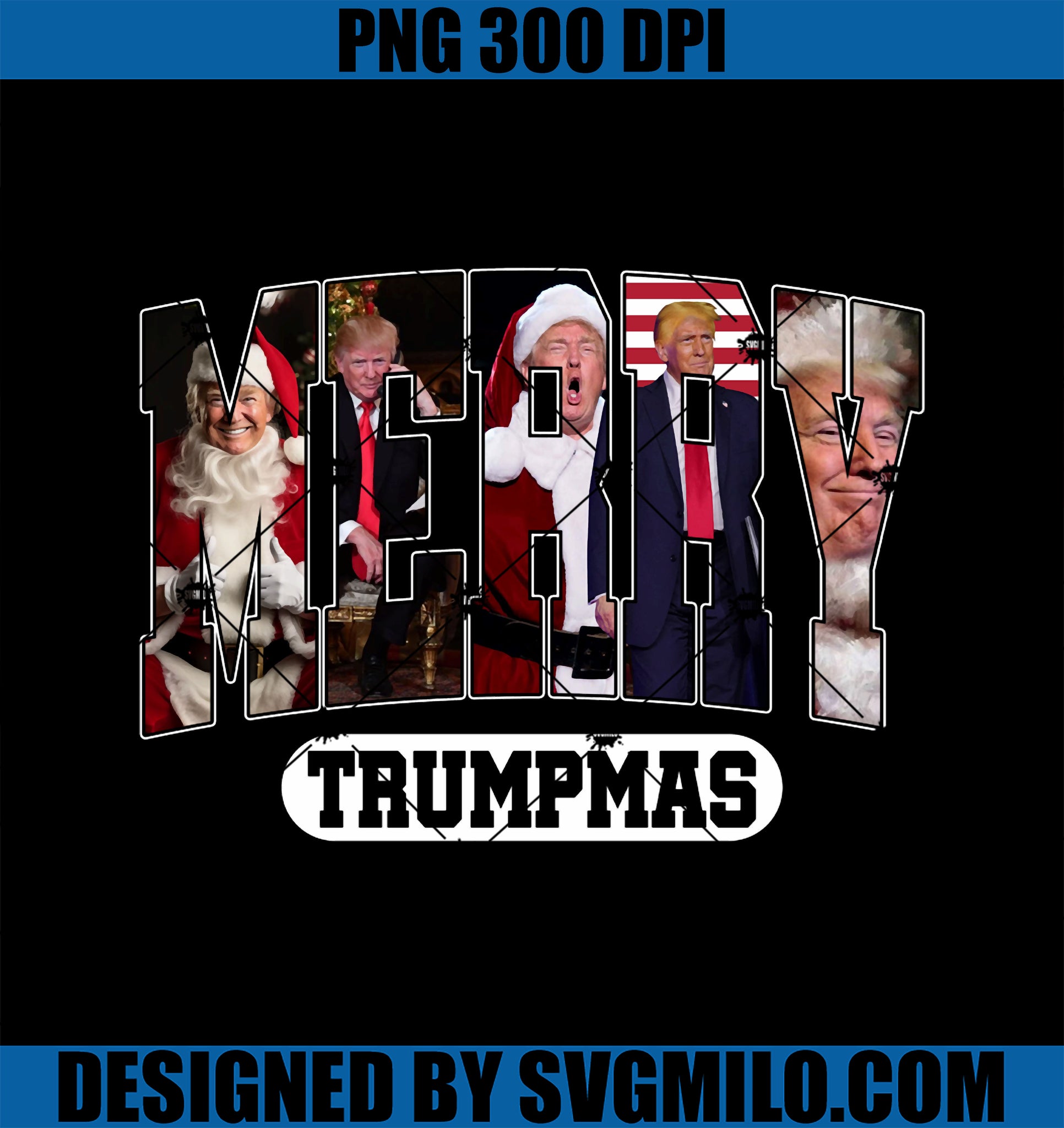 Merry Trumpmas Santa Trump Christmas Pajamas PNG