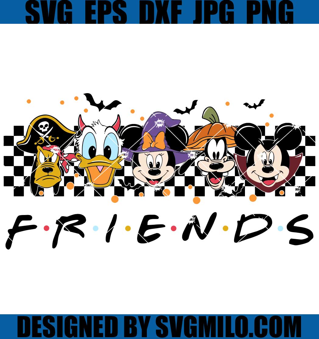 Mickey Friends SVG, Halloween Mouse And Friend  SVG, Retro Halloween Spooky Season SVG
