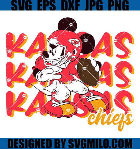 Mickey KC Chiefss SVG, Mickey Mouse Kansas Chiefs SVG, Superbowl SVG