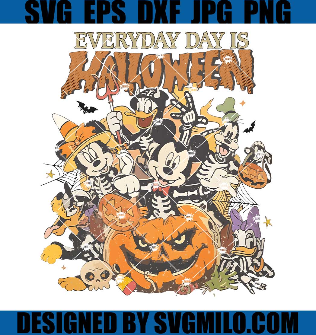 Mickey and Friends Skeleton Halloween PNG, Disney Every Day Is Halloween PNG