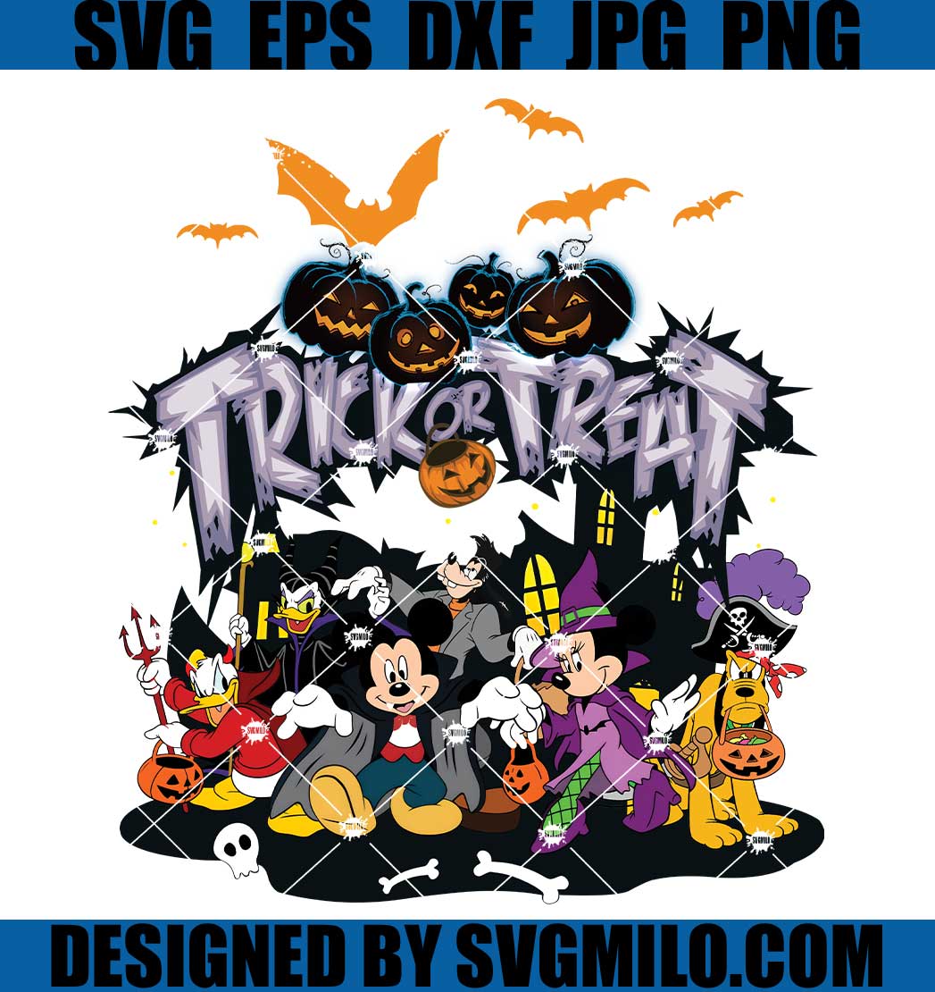 Mickey and Friends Disney Halloween PNG, Trick or treat Disney Halloween PNG, Mickey Not So Scary Halloween Party PNG