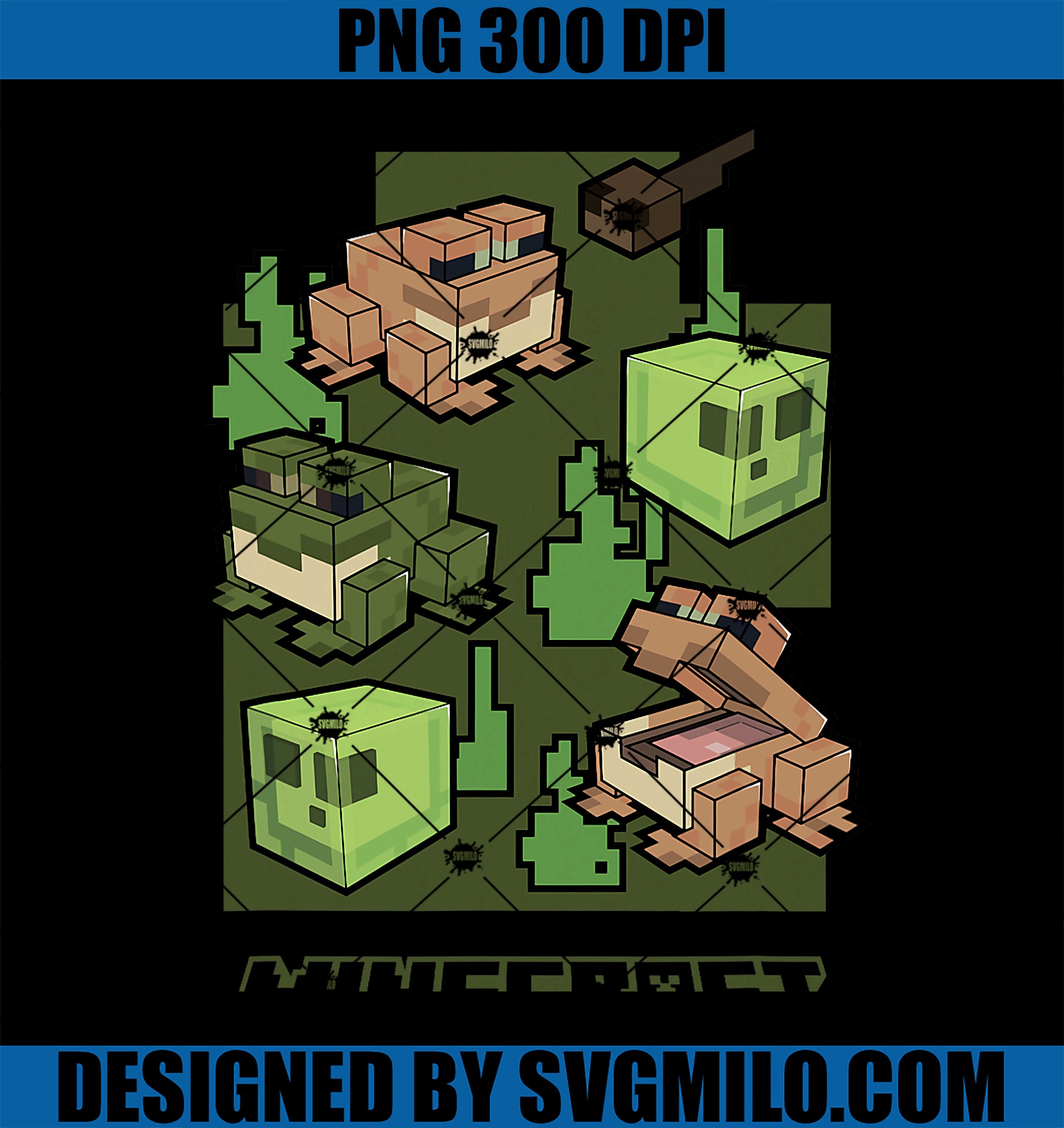 Minecraft Wild Frogs And Slimes PNG, Hanging Around In Swamp PNG