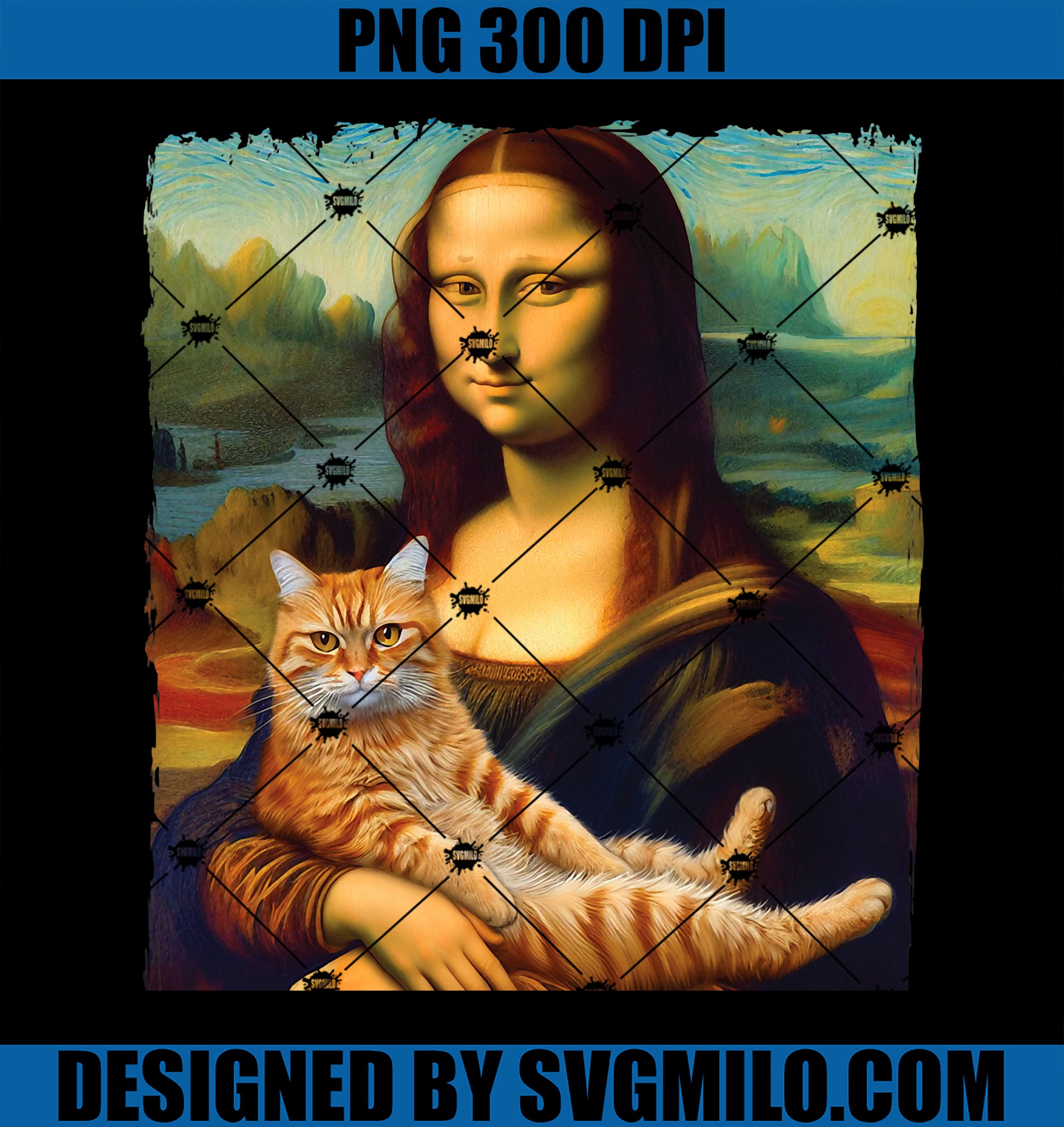 Mona Lisa Kitty PNG For Cat Lovers PNG